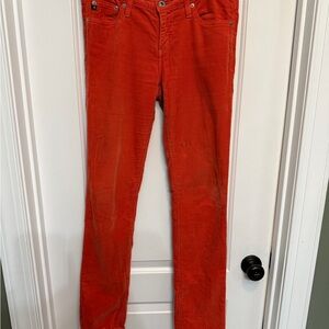 Ag Adriano Goldschmied The Stevie Slim Straight Corduroy Pants - Burnt Orange